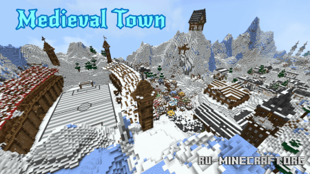 ������� Medieval Town between Snowy Mountains ��� Minecraft PE
