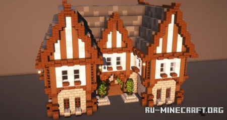  Triple Gable Tudor Townhouse  Minecraft