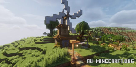 ������� Sweet Mill with a field of sunflowers ��� Minecraft