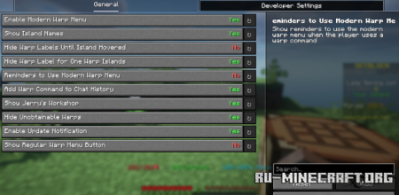 ������� Modern Warp Menu ��� Minecraft 1.21.11