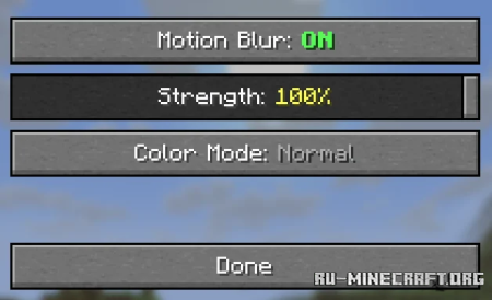 ������� Camera Motion Blur ��� Minecraft 1.21.11