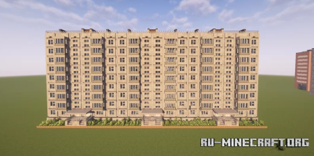 ������� A 9-story Russian post-Soviet panel building ��� Minecraft