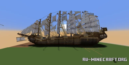 ������� 700 blocks long wooden merchant - pirate sailship ��� Minecraft