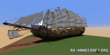 ������� 700 blocks long wooden merchant - pirate sailship ��� Minecraft