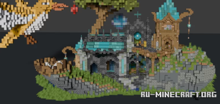 ������� Ruined Temple with Bird nest and House ��� Minecraft
