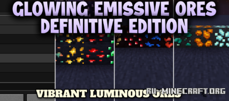 ������� Glowing Emissive Ores Definitive Edition ��� Minecraft 1.21.1