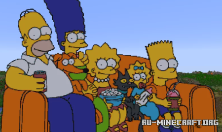 ������� Simpsons Couch 2D Vertical Pixel Art ��� Minecraft