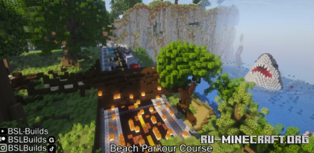 ������� Beach Parkour Course and Shark Head ��� Minecraft