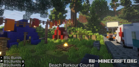 ������� Beach Parkour Course and Shark Head ��� Minecraft